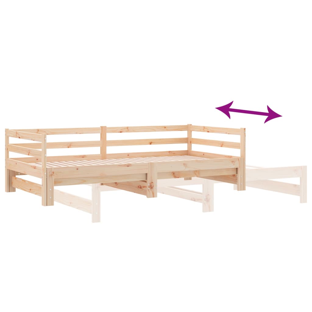 Uttrekkbar dagseng heltre furu 2x(90x200) cm
