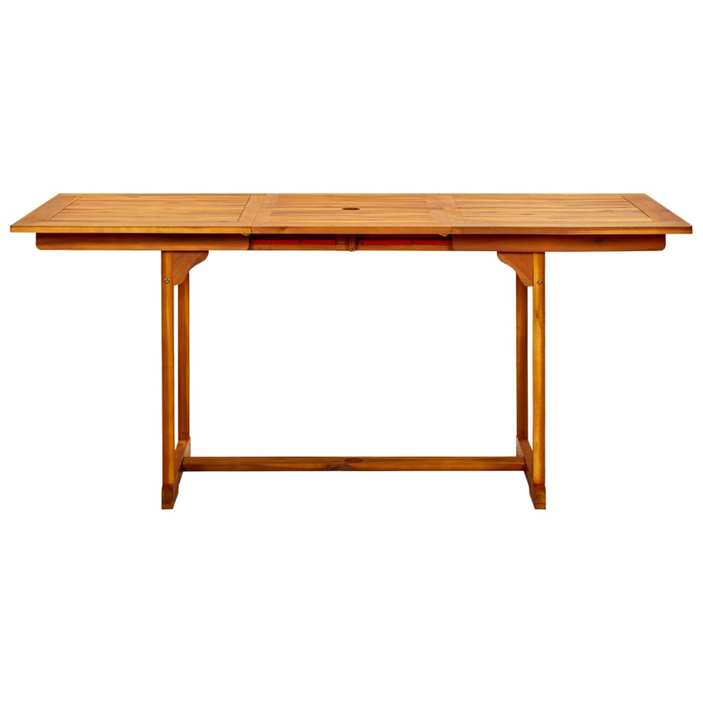 Utendørs spisebord (120-170)x80x75 cm heltre akasie vidaXL