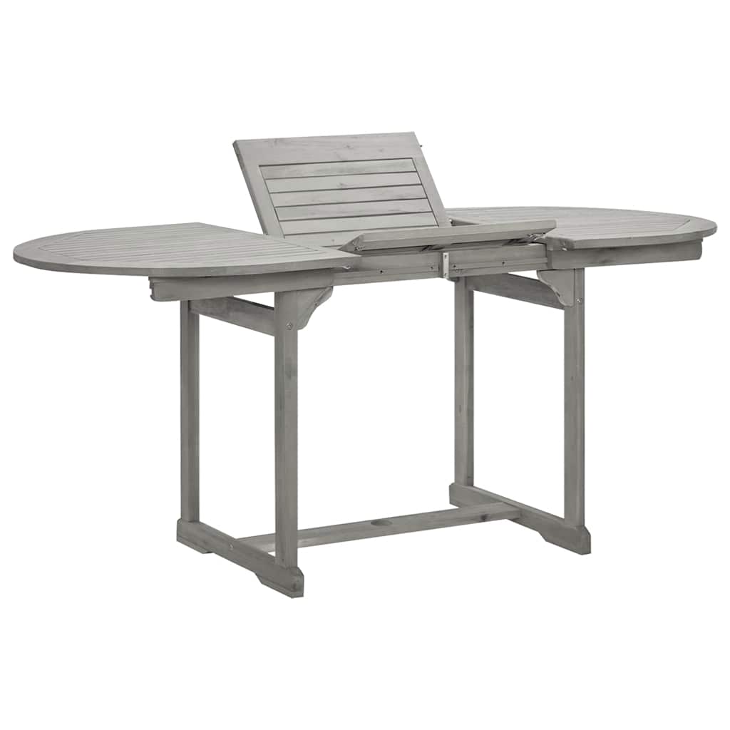 Utendørs spisebord (120-170)x80x75 cm heltre akasie