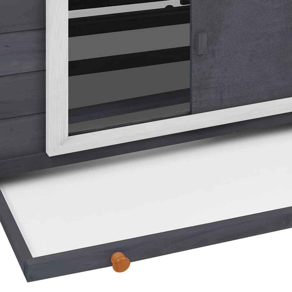 Hønsehus grå og hvit 150x96x110 cm heltre gran