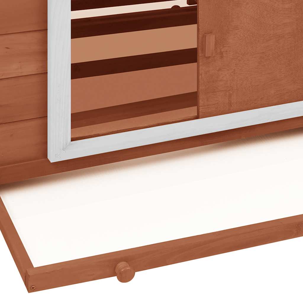 Hønsehus mocca og hvit 150x96x110 cm heltre gran