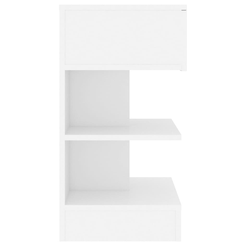 Nattbord hvit 40x35x65 cm konstruert tre