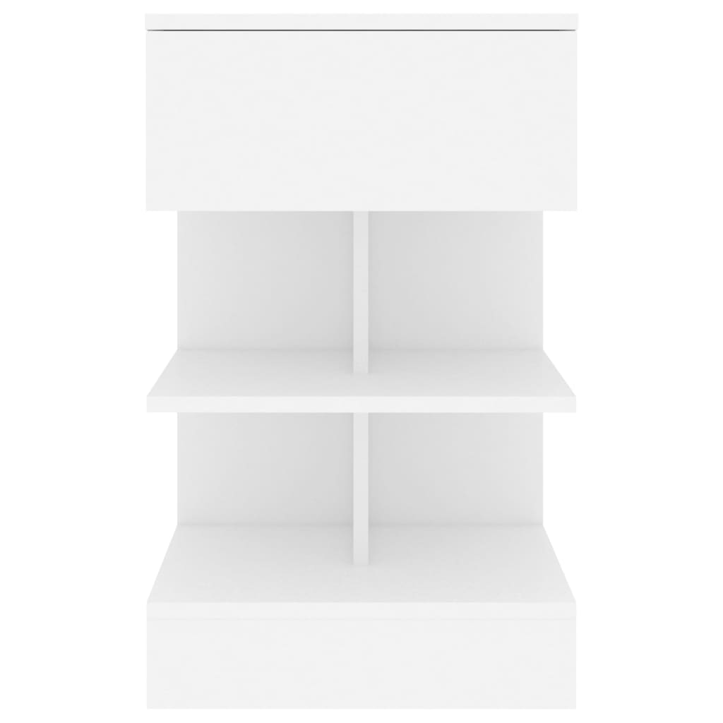 Nattbord 2 stk hvit 40x35x65 cm konstruert tre