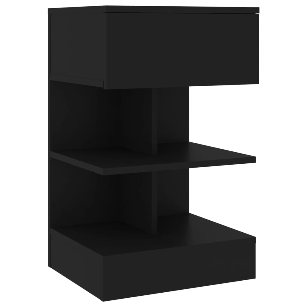 Nattbord 2 stk svart 40x35x65 cm