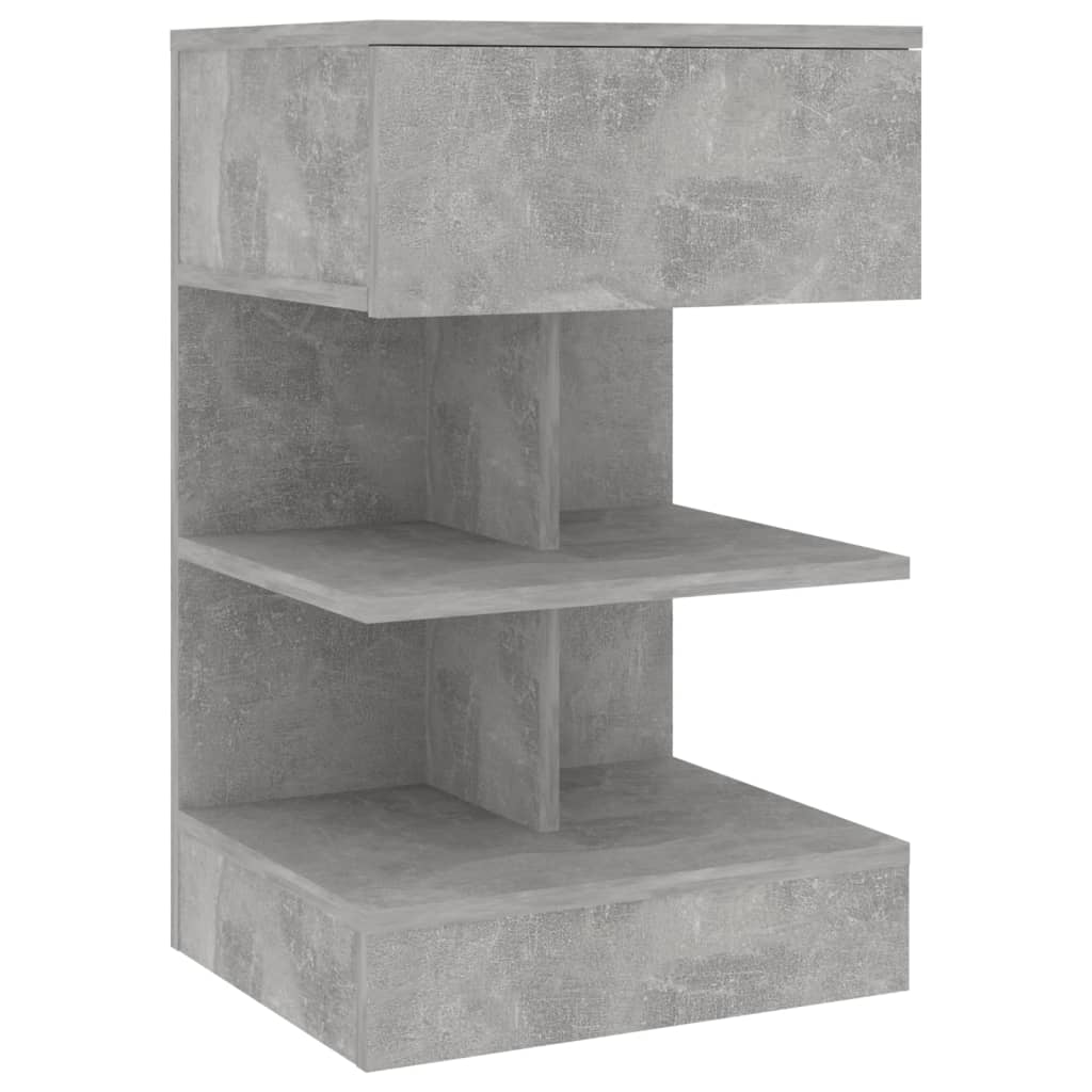 Nattbord 2 stk betonggrå 40x35x65 cm