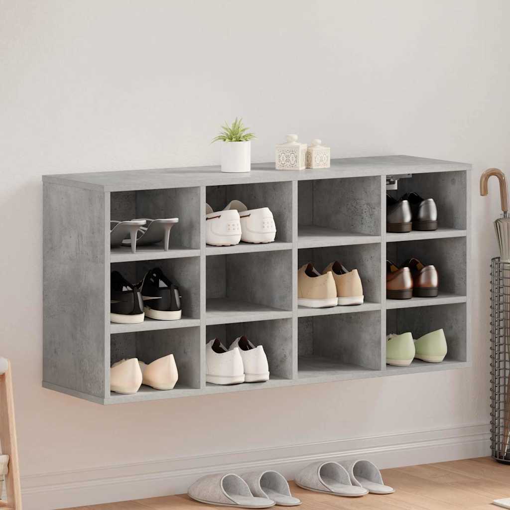 Sko Skap med hylle Betonggrå 103 x 30 x 51 cm Konstruert tre