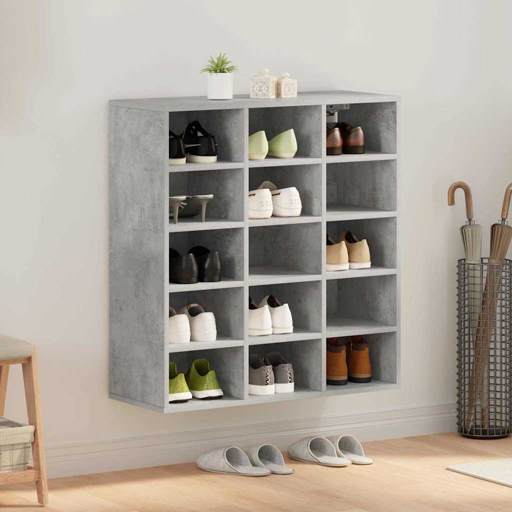 Sko Skap med hylle Betonggrå 77,5 x 30 x 83,5 cm Konstruert tre