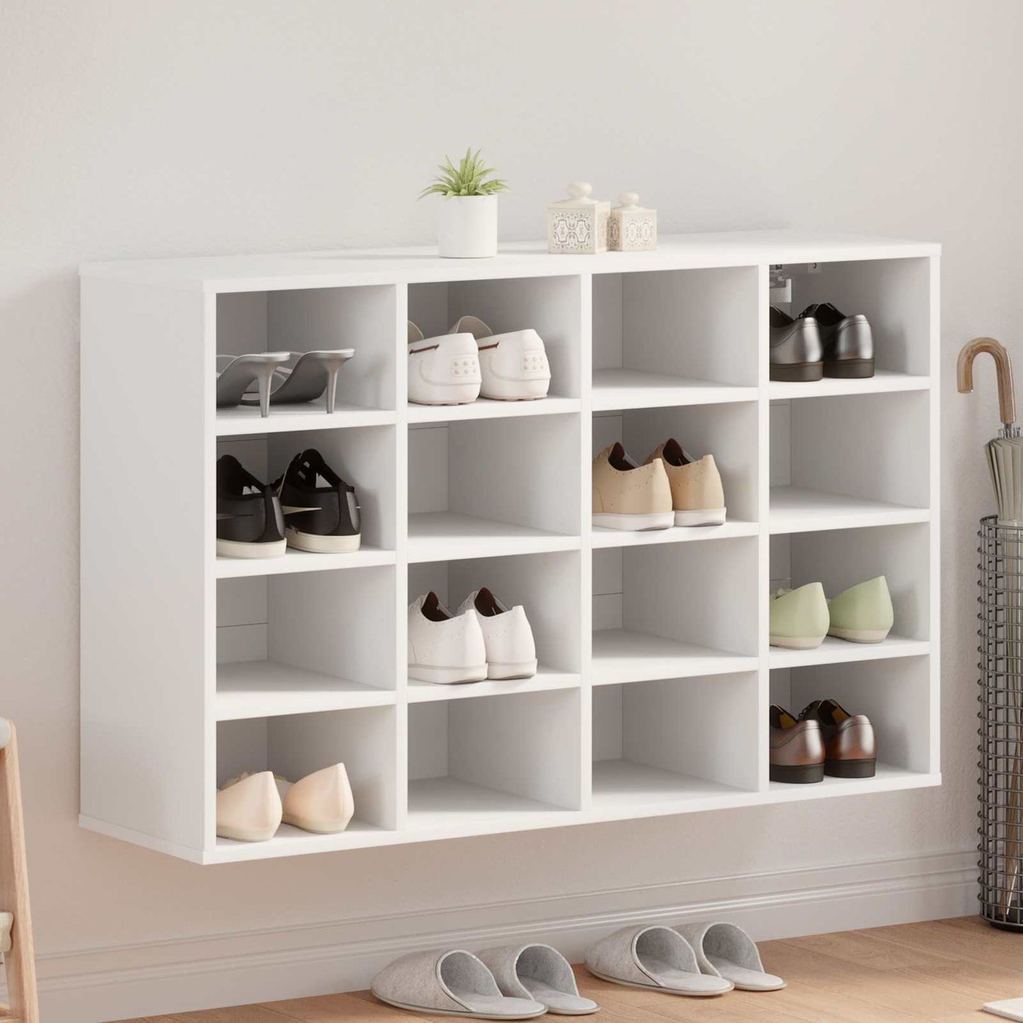 Sko Skap 103 x 30 x 67 cm Konstruert tre Hvit
