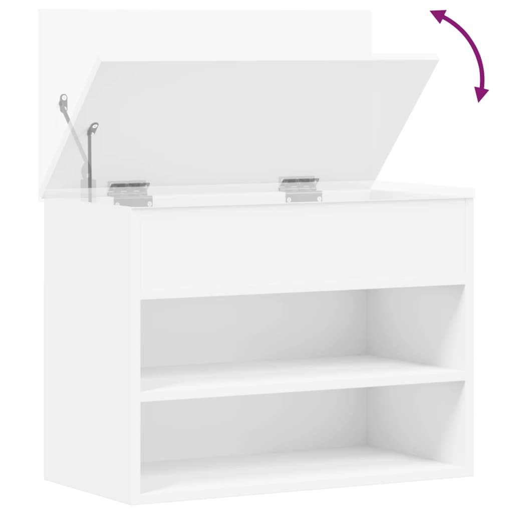 Skobenk hvit 60x30x45 cm konstruert tre