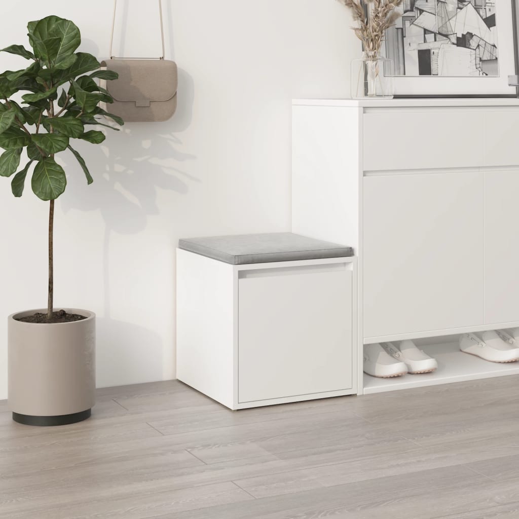 Oppbevaringsskap hvit 40,5x40x40 cm konstruert tre
