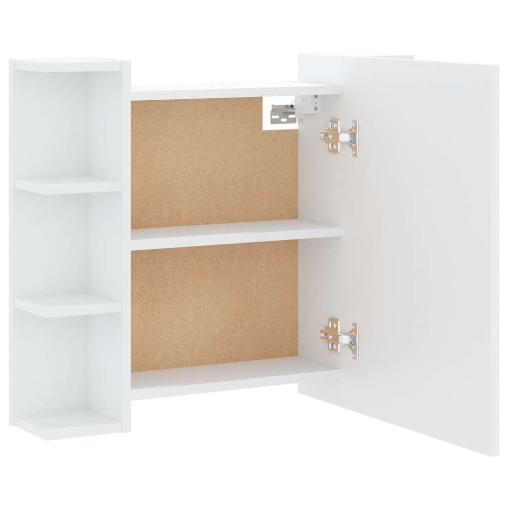 Speilskap med LED hvit 70x16,5x60 cm