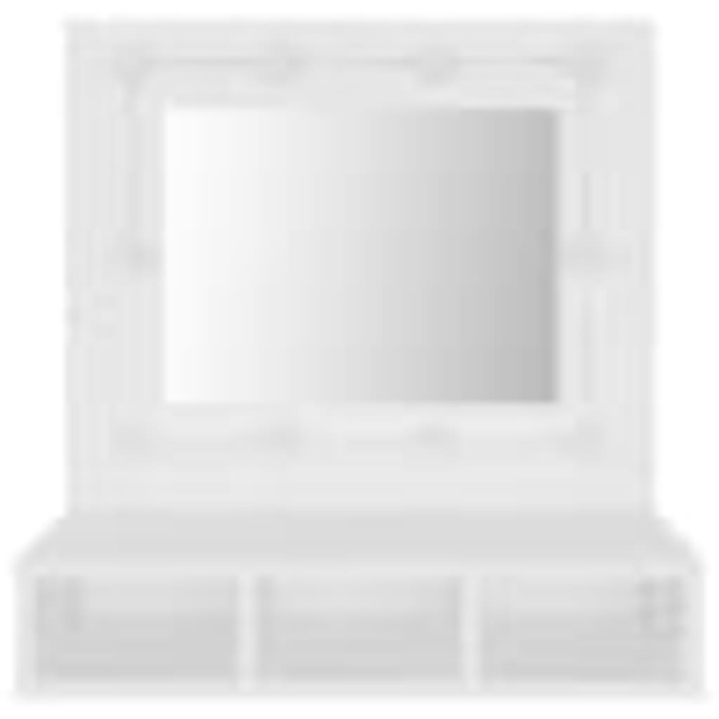 Speilskap med LED hvit 60x31,5x62 cm