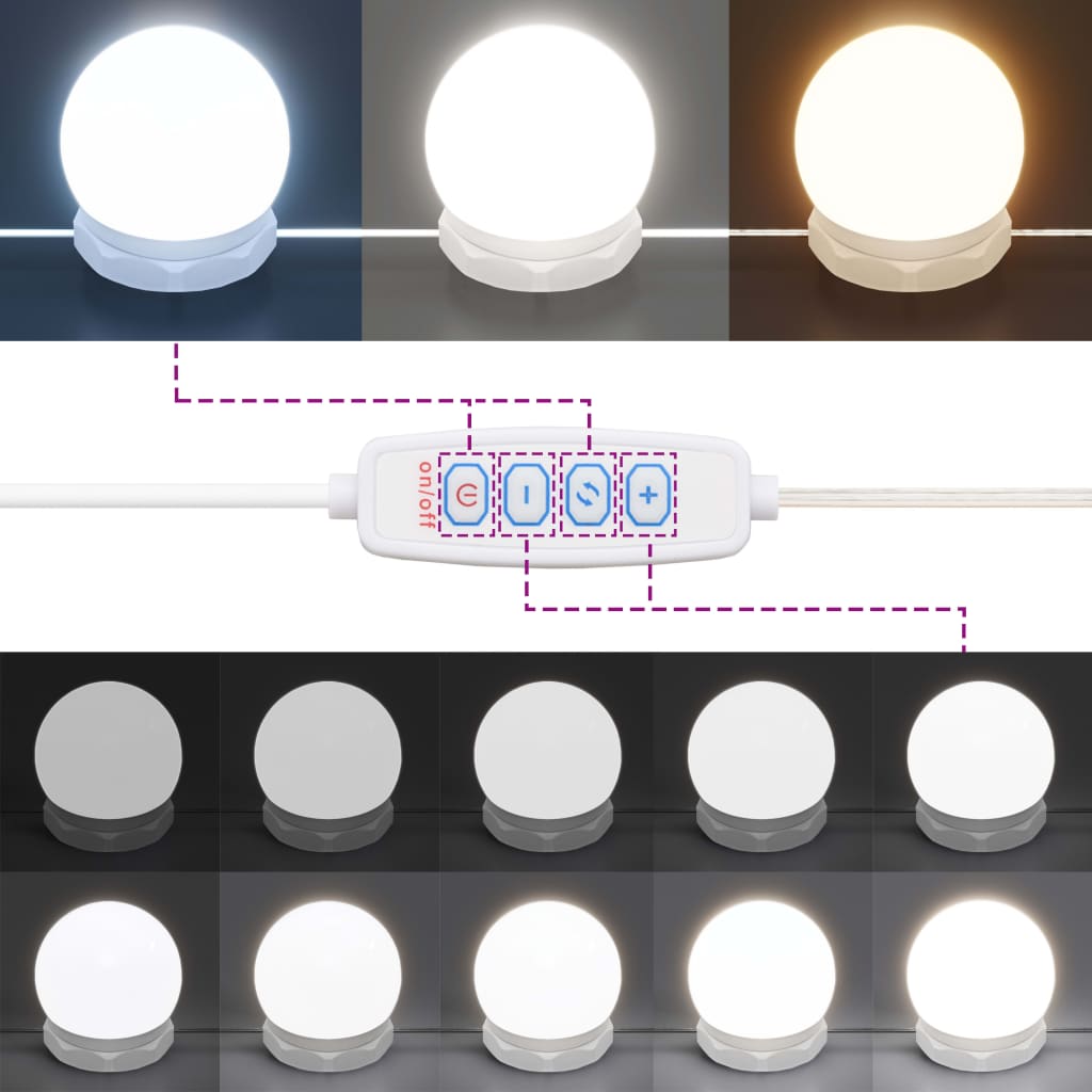 Speilskap med LED hvit 60x31,5x62 cm