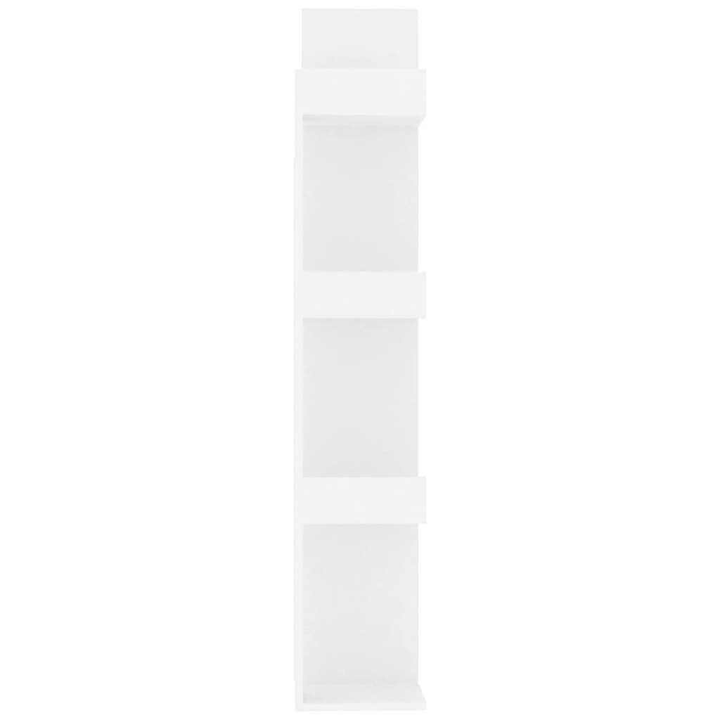 Bokhylle hvit 48x25,5x140 cm konstruert tre