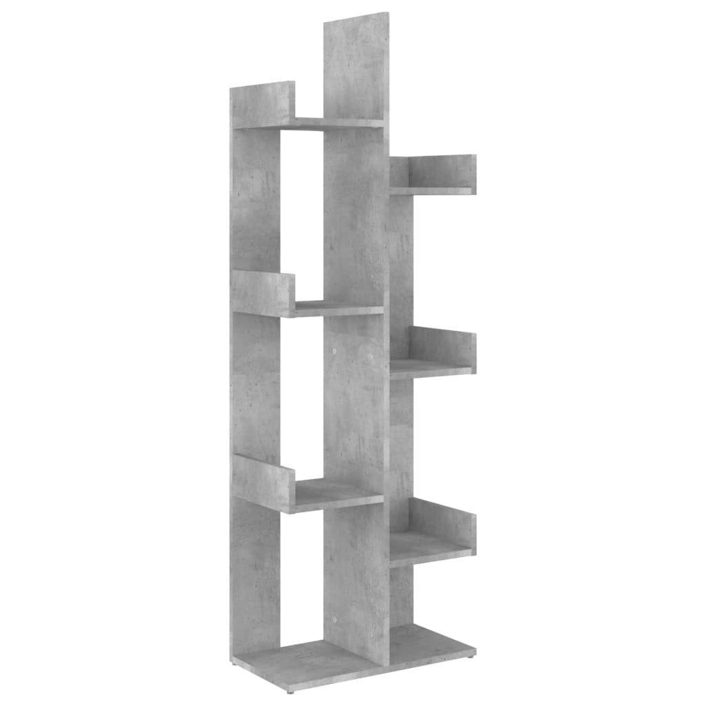 Bokhylle betonggrå 48x25,5x140 cm konstruert tre