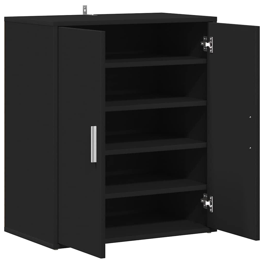 Skoskap svart 60x35x70 cm konstruert tre