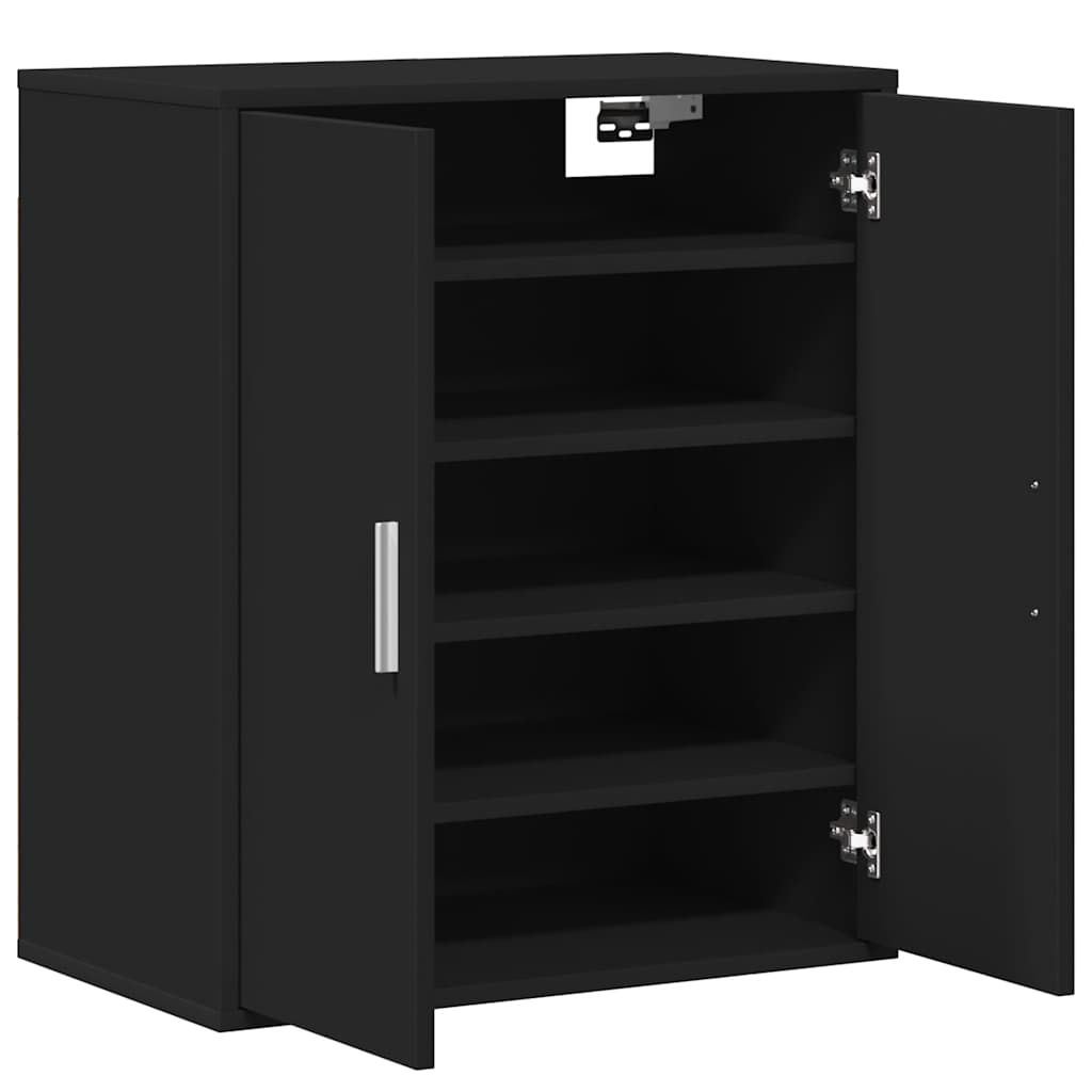 Skoskap svart 60x35x70 cm konstruert tre