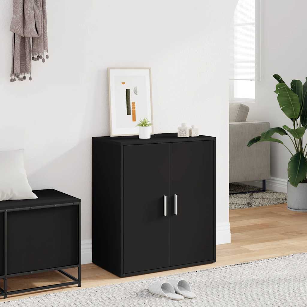 Skoskap svart 60x35x70 cm konstruert tre