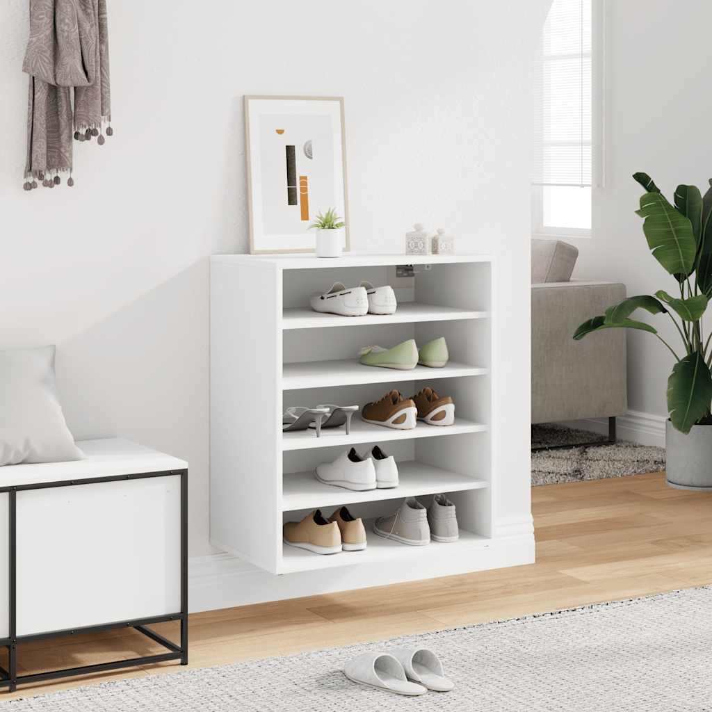 Skoskap hvit 60x35x70 cm konstruert tre