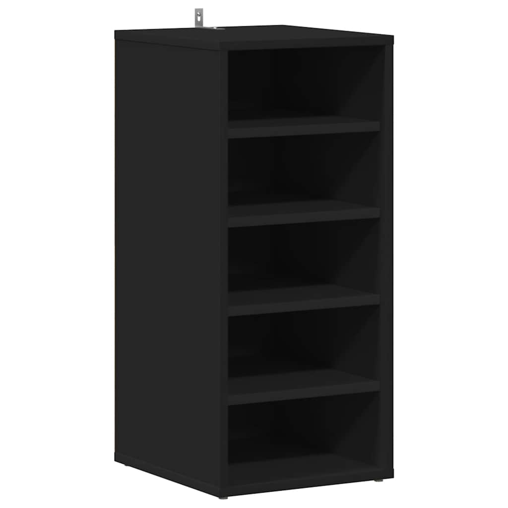 Skoskap svart 2 stk 31,5x35x70 cm konstruert tre