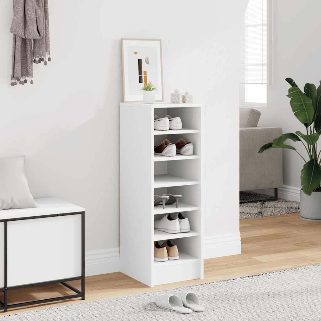 Skoskap hvit 31,5x35x90 cm konstruert tre