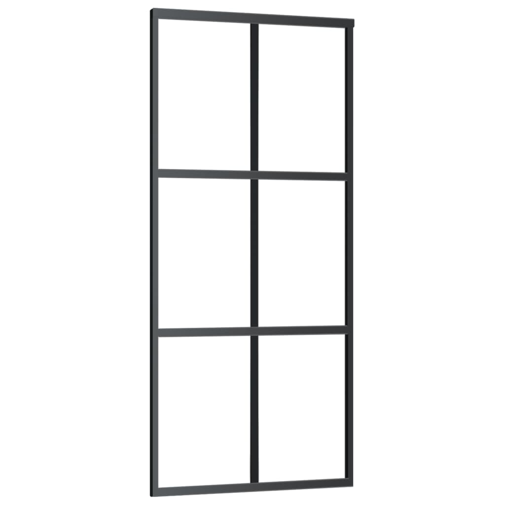 Skyvedør med monteringssett 90x205 cm ESG glass og aluminium
