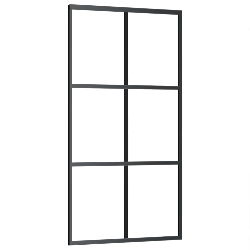 Skyvedør med monteringssett 102x205 cm ESG glass og aluminium