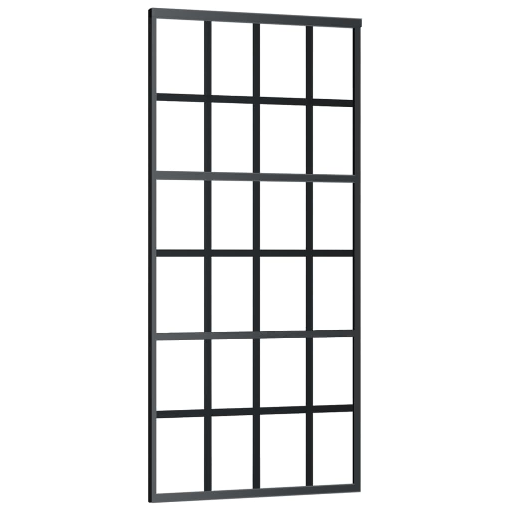 Skyvedør med monteringssett 90x205 cm ESG glass og aluminium