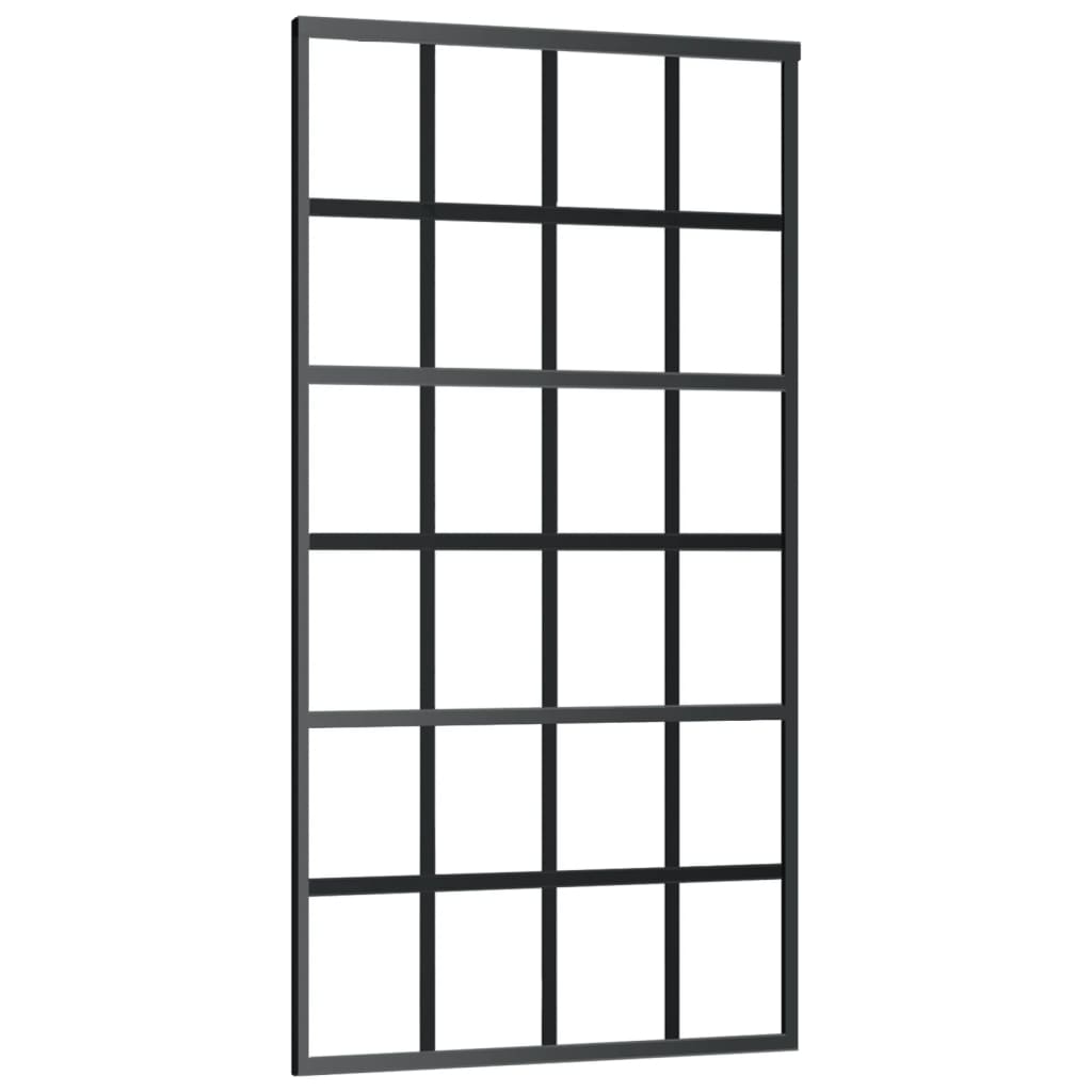 Skyvedør med monteringssett 102x205 cm ESG glass og aluminium