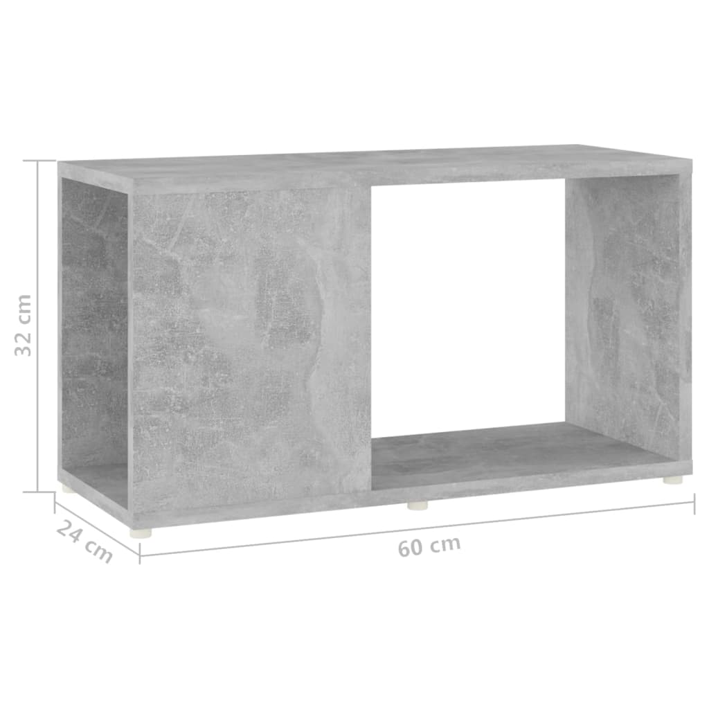 TV-benk betonggrå 60x24x32 cm konstruert tre