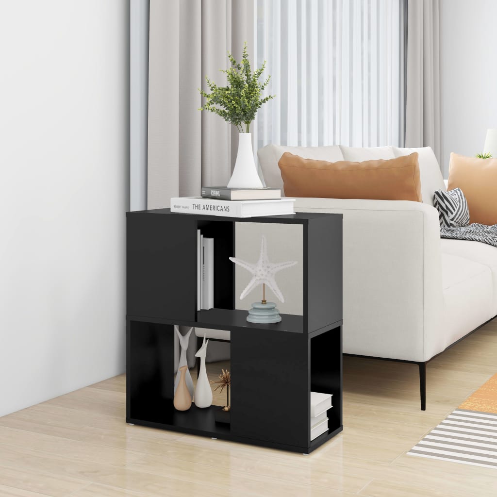 Bokhylle svart 60x24x63 cm konstruert tre