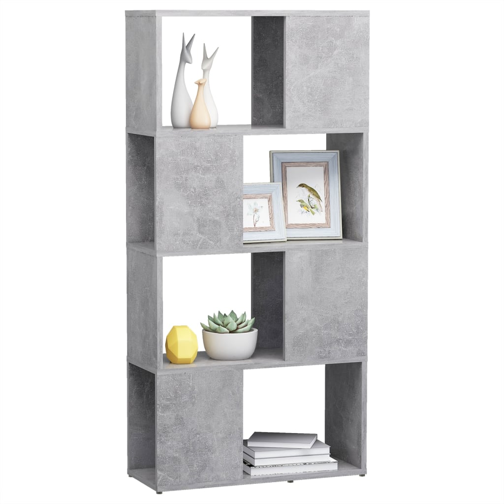 Bokhylle/romdeler betonggrå 60x24x124,5 cm