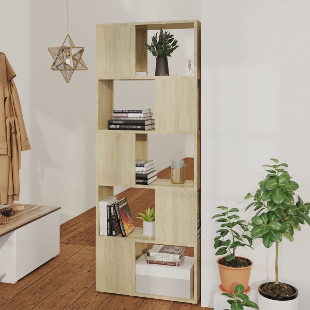 Bokhylle/romdeler sonoma eik 60x24x155 cm
