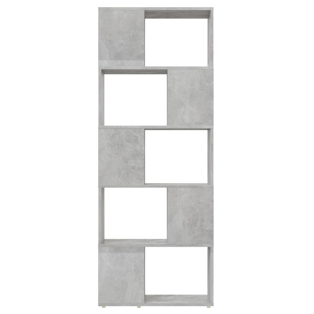 Bokhylle/romdeler betonggrå 60x24x155 cm
