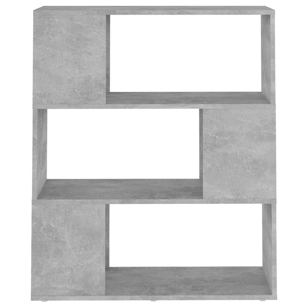 Bokhylle/romdeler betonggrå 80x24x94 cm konstruert tre