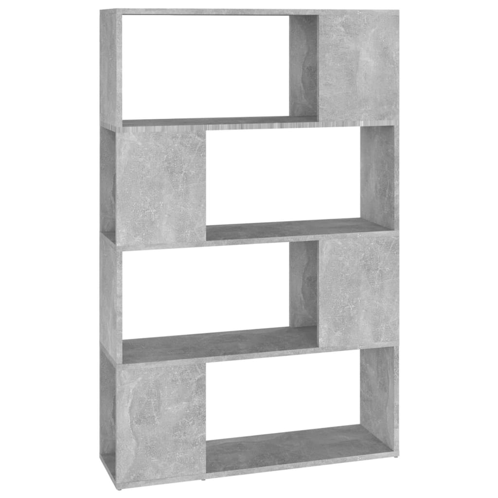 Bokhylle/romdeler betonggrå 80x24x124,5 cm konstruert tre