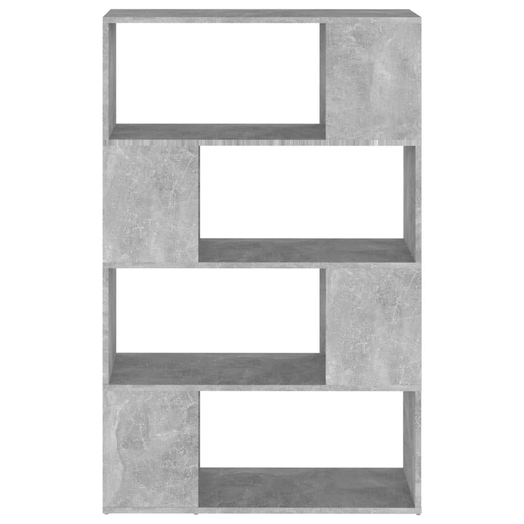Bokhylle/romdeler betonggrå 80x24x124,5 cm konstruert tre