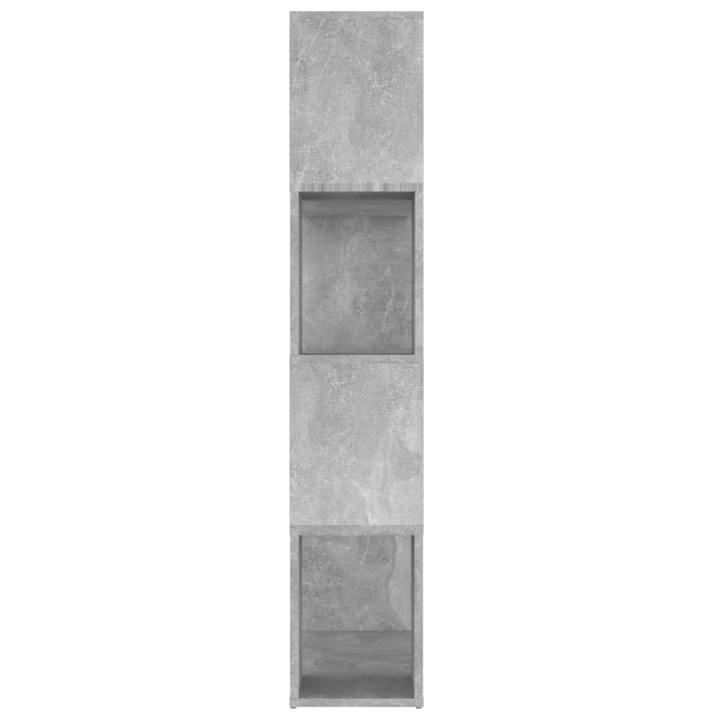 Bokhylle/romdeler betonggrå 80x24x124,5 cm konstruert tre