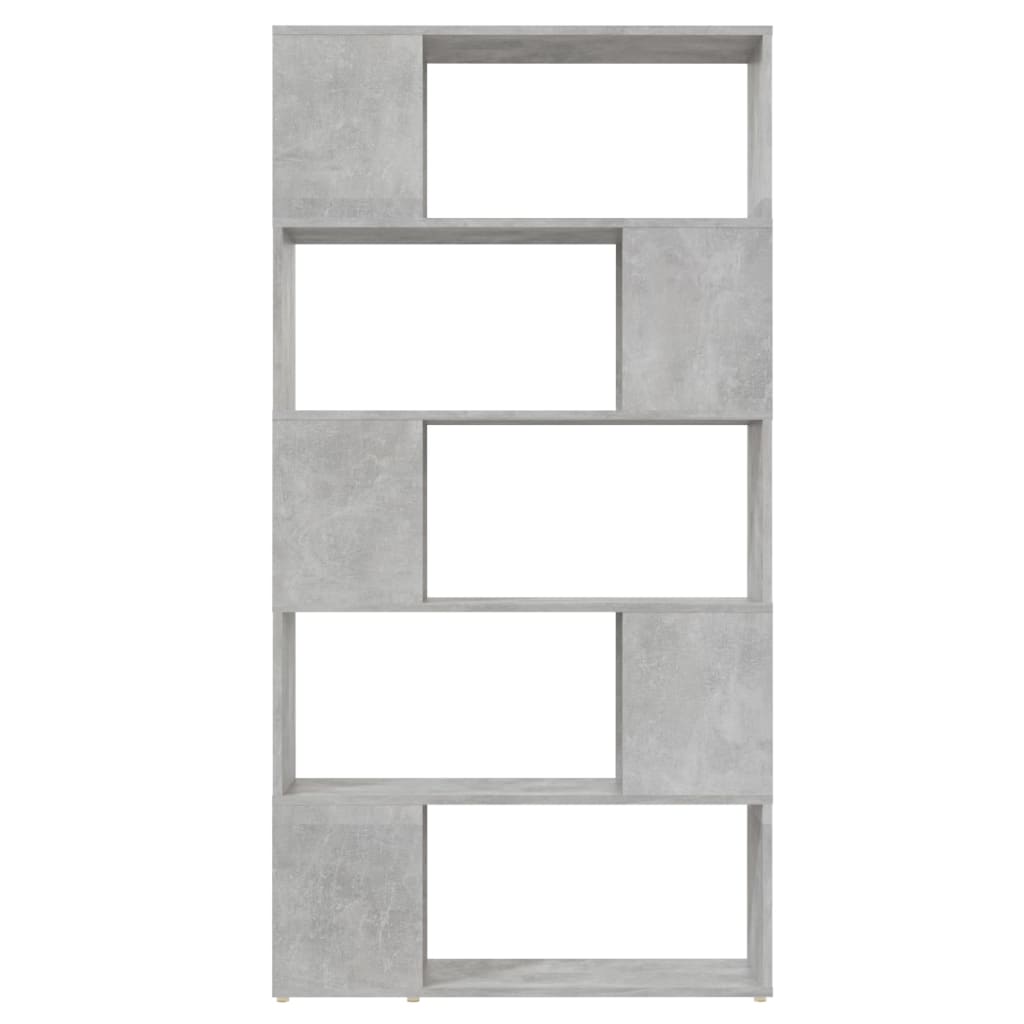 Bokhylle/romdeler betonggrå 80x24x155 cm konstruert tre