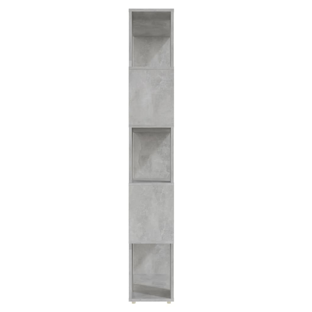 Bokhylle/romdeler betonggrå 80x24x155 cm konstruert tre