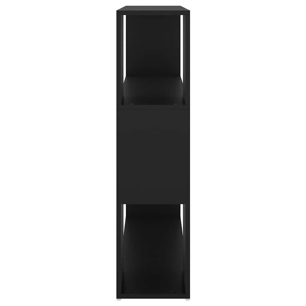 Bokhylle/romdeler svart 100x24x94 cm sponplate