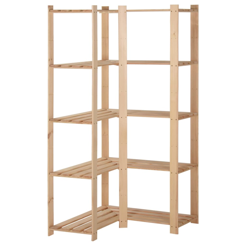Hjørnehylle 5 etasjer 82,5x82,5x170 cm heltre furu