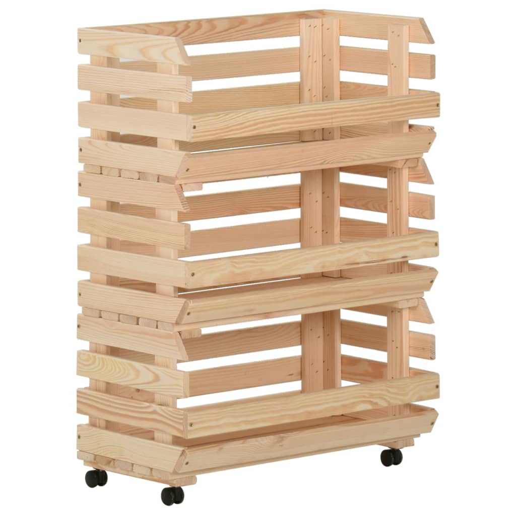 Grønnsakstralle 57x30x80 cm heltre furu