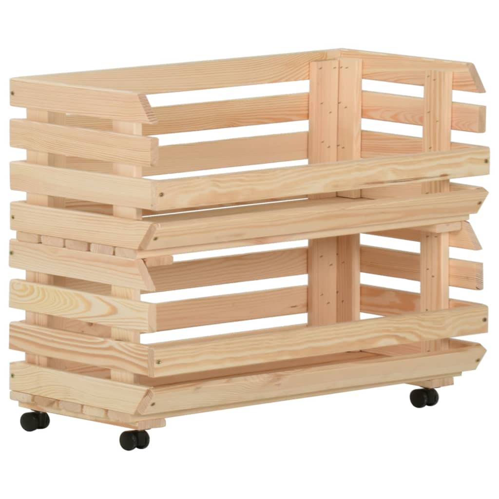 Grønnsakstralle 77x30x80 cm heltre furu