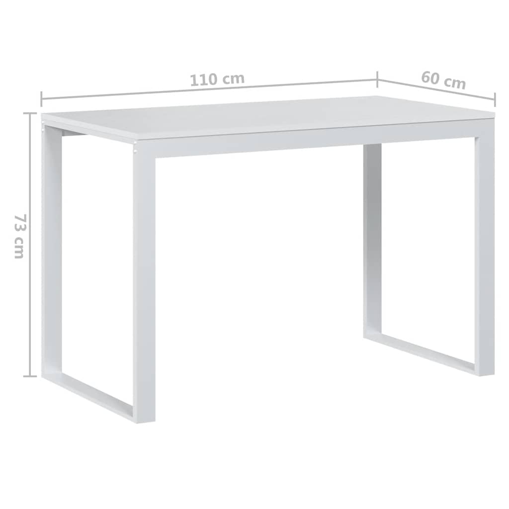 Databord hvit 110x60x73 cm sponplate