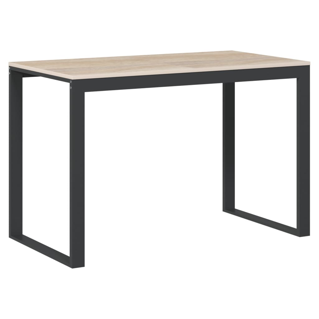 Databord svart og eik 110x60x73 cm sponplate