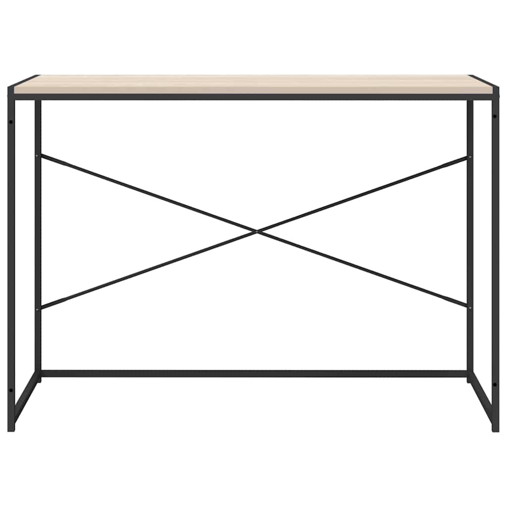 Databord svart og eik 110x60x70 cm konstruert tre