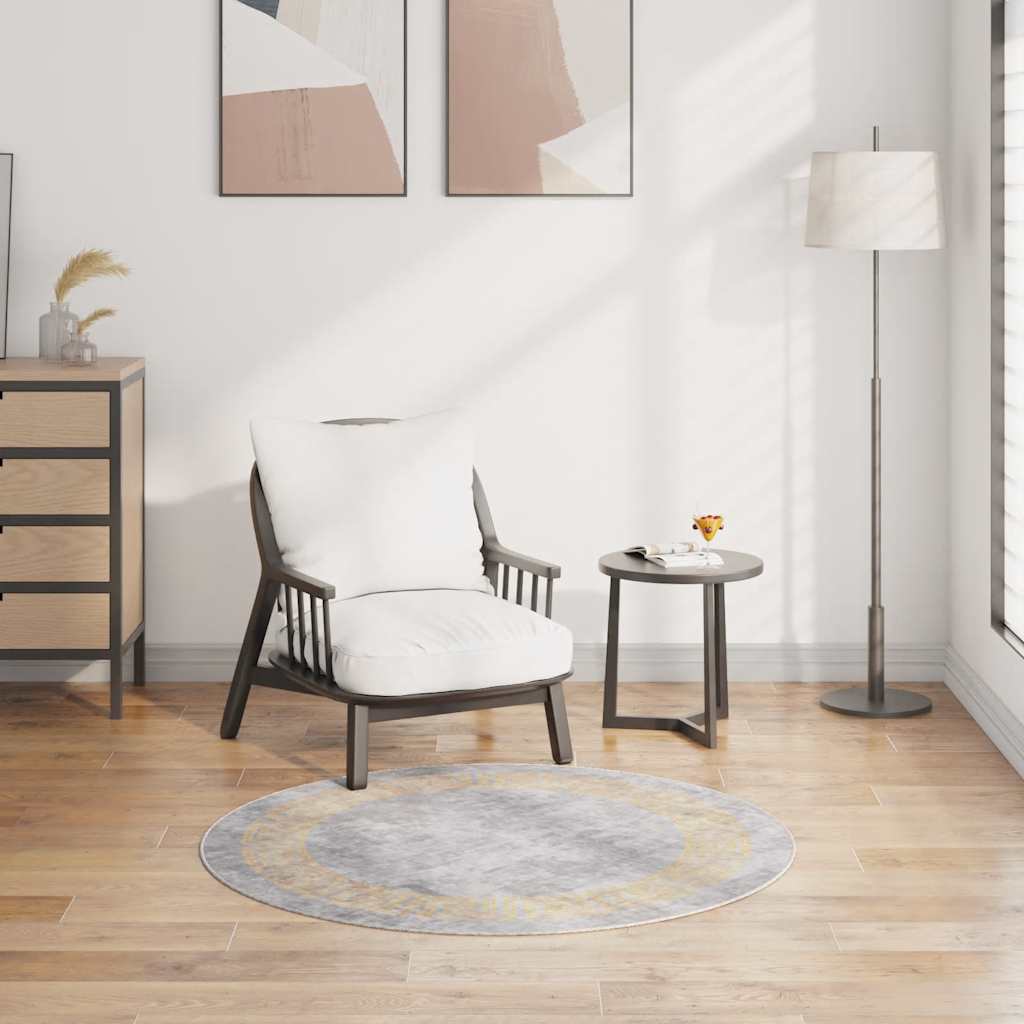 Vaskbart teppe φ120 cm grå