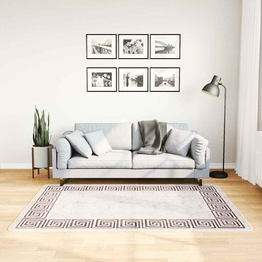 Vaskbart teppe 120x180 cm lys beige