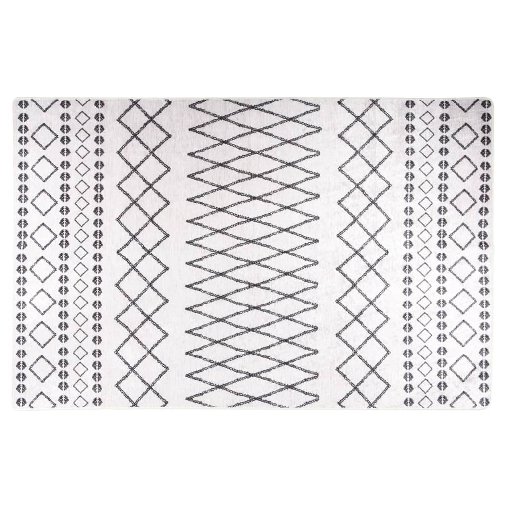 Vaskbart teppe 160x230 cm svart og hvit